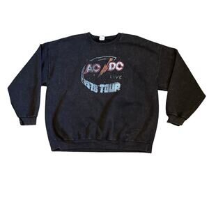 Junk Food Tees AC/DC Live 1978 Tour Sweatshirt Long Sleeve Black Size XL